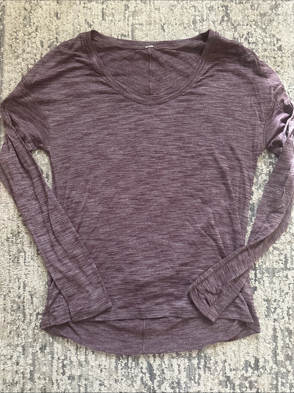 lululemon athletica Heathered Plum Long-Sleeve Scoop Neck Top